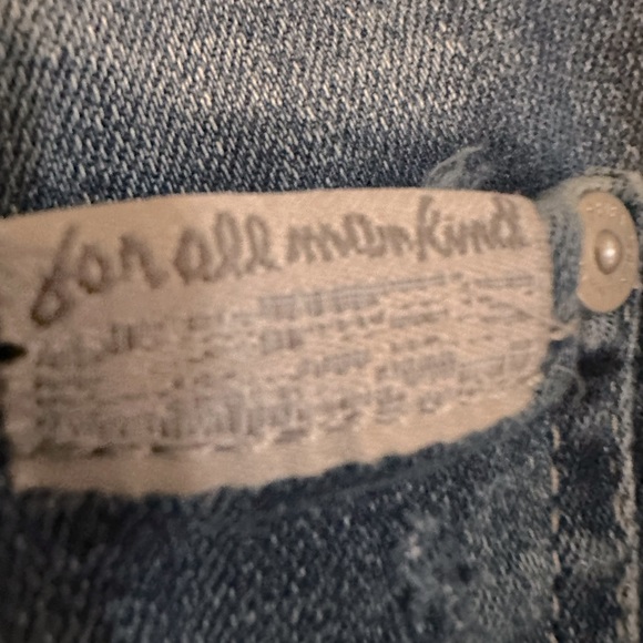 7 for All Mankind Jeans with Gold Metallic tuxedo stripe. Ankle crop denim. - Picture 7 of 7